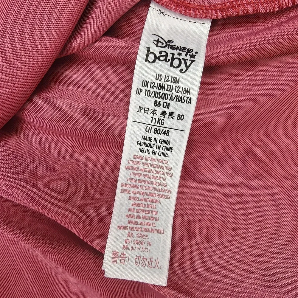 Disney Baby Dress Girls 12-18 Months Pink Minnie Mouse Velour Fur Trim New